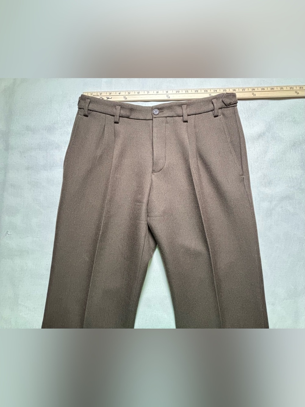 Burberry Prorsum Men's IT 46 Brown 100% Wool Pleated Dress Pants Italy #488 - Picture 6 of 14